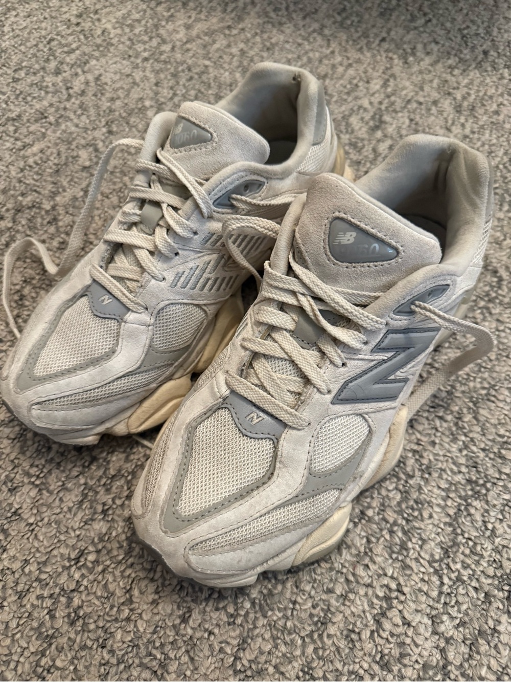 New Balance 9060 Women's Gray and Cream Athletic Sneakers